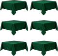 6-Pack Hunter Green Tablecloths for Square Tables, 54 x 54 Inches, Stain-Resistant Polyester Fabric for 2 Foot Tables - Washable Table Covers for Weddings, Banquets, Birthday Parties, Events