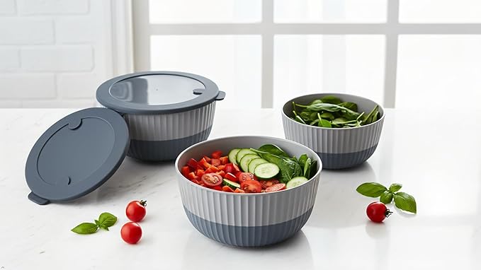 Mixing Bowls with Airtight Lids – 8 Piece Nesting Kitchen Set – BPA-Free, Leak-Proof & Stackable – Dishwasher, Microwave & Freezer Safe