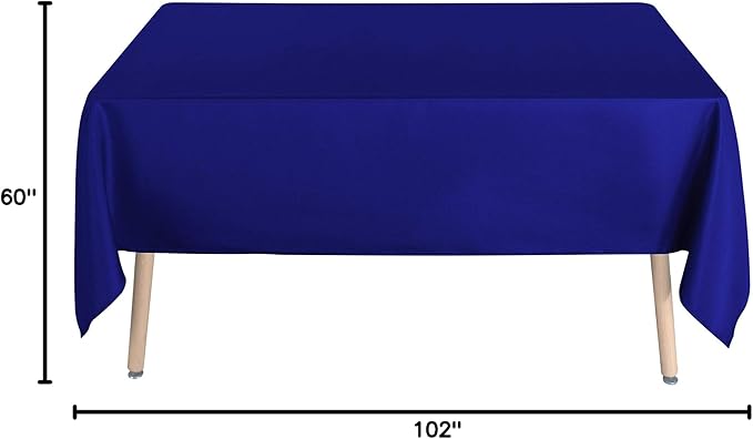 sancua Rectangle Tablecloth - 60 x 102 Inch - Stain and Wrinkle Resistant Washable Polyester Table Cloth, Decorative Fabric Table Cover for Dining Tables, Buffet Parties and Camping, Blue