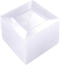 WDF 100PCS Clear Plastic Plates-6inch Square Disposable Plates- Small Appetizer Plates-Premium Clear Dessert/Salad Plates Perfect for Wedding & Parties