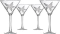 Rolf Glass Starfish Martini Glass 10 Ounce | Set of 4 Stemmed Martini Glasses | Lead-Free Crystal Glass | Diamond-Wheel Etched Cocktail Glasses | Made in the USA