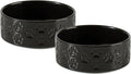 Ceramic Dog Bowl Set, 6.1" Dog Bowls with Anti-Slip Rings for Small Breed Dogs, 3.5 Cup Food and Water Bowls, Pet Dishes for Small-Sized Dogs, Microwave Safe (Double Bowls - Black, 6 inch)