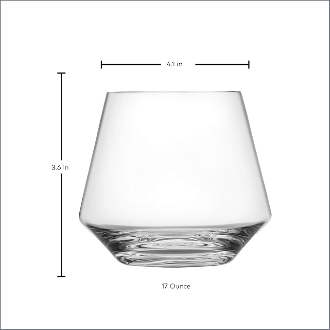 ZWIESEL GLAS Pure Stemless Burgundy Glass (Set of 6), Elegant Wine Glasses for Red Wine, Dishwasher-Safe Tritan Crystal Glasses, Made in Germany (17 Ounce)