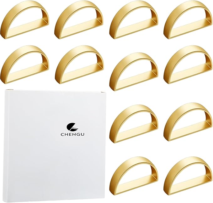20 Pcs Stainless Steel Napkin Rings Valentine's Day Metal Napkin Ring Holders Modern Serviette Buckles Metallic Adornment for Table Kitchen Dinner Party Wedding (Matte Gold Semicircle)
