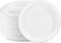 PLASTICPRO 400 PCS White Plastic Round 7 Inch Plates - Premium Quality Light Weight Disposable Dinner Plates for Parties & Weddings