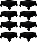 8 Pack Black Square Tablecloth 60x60 Washable Polyester Table Cloth for Square or Round Tables, Wrinkle Resistant Fabric Decorative Covers for Dining Party Banquet Buffet and Wedding