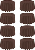8 Pack Round Tablecloth 90 Inch Brown Tablecloth for Round Tables, Washable Polyester Table Cloth Stain and Wrinkle Resistant Decorative Table Cover for Wedding Party Dining Banquet