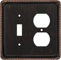 Henne Bery Rope Edge Decorative Wall Plate Switch Plate Outlet Cover (Toggle/Duplex, Aged Bronze)