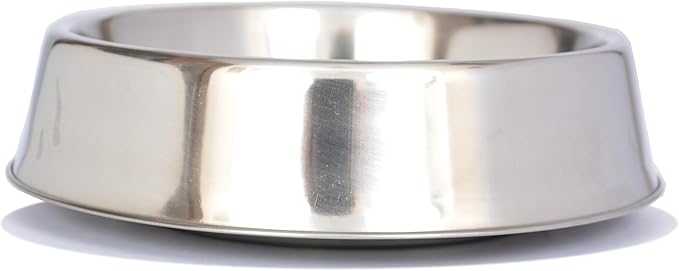 Iconic Pet 64 oz/ 8 Cup Stainless Steel Non Skid Pet Food/Water Bowl - Noise Free Ant Resistant Dog/Cat Feeding Bowl with Unique Design & Rubber Base Makes It an Elegant Ant Proof Dish