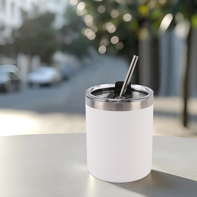 6 Pack 12 Oz Stainless Steel Skinny Tumbler with Splash Proof Lid, Vacuum Insulated Double Wall Thermal Cup, Outdoor Unbreakable Travel Slim Bottle for Hot Cold Drinks