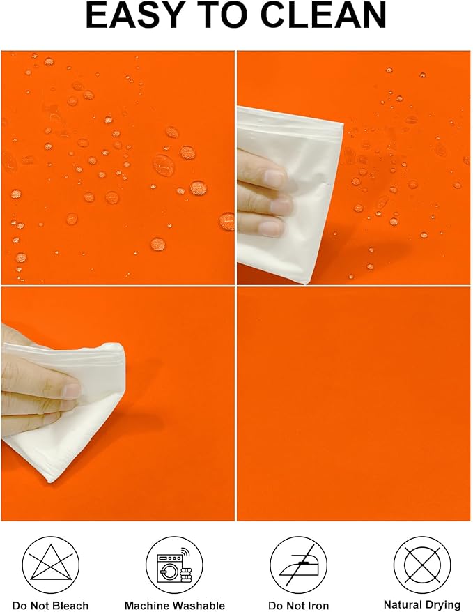 Fokitut 2 Pack Waterproof Square Tablecloth, 70x70 Inch, Stain Resistant and Wrinkle Polyester Table Cloth, Fabric Table Cover for Kitchen Dining, Wedding, Party, Holiday Dinner-Orange