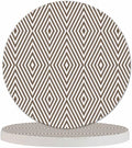Rhombuses Stripes Anti Slip Coasters Diagonal Lines Chevron Delicate Striped Texture Cups Place Mats for Table Home Decor 4 Inches Living Room Kitchen Coffee Table,2 Pcs