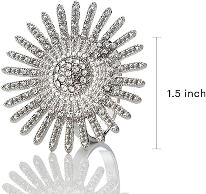 Decozen Set of 12 Silver Napkin Rings in Elegant Stone, Festive, Table Decor Setting for Holiday, Wedding, Birthday, Kitchen, Home Decor, Housewarming Gift - Mothers Day Decorations