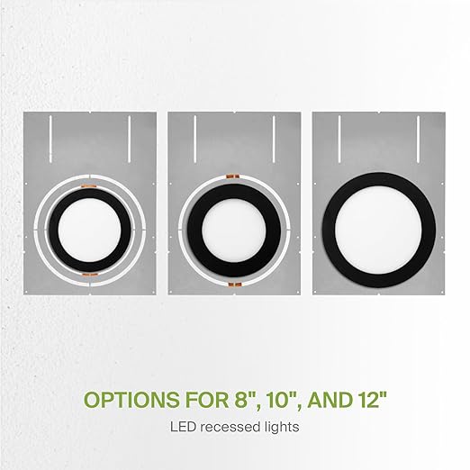 ASD 18 Inch New Construction Mounting Plate with Asymmetric Round Hole - 8/10/12 Inch Flat Steel Rough in Wafer Light Bracket, Shallow LED Recessed Lighting Housing, 6 Pack