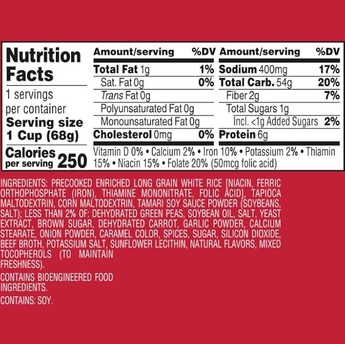 BEN'S ORIGINAL Fried Rice Single Serve Cup, Snack or Side, Microwave in 3.5 Minutes, 2.4 oz (Pack of 8)