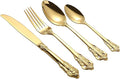 Gold Silverware Set 18/10 Stainless Steel Flatware Sets Palace Style 40 Piece Delicate Cutlery Set for 10 Durable Home Kitchen Wedding Tableware Utensil Include Knifes Teaspoons Forks and Spoons