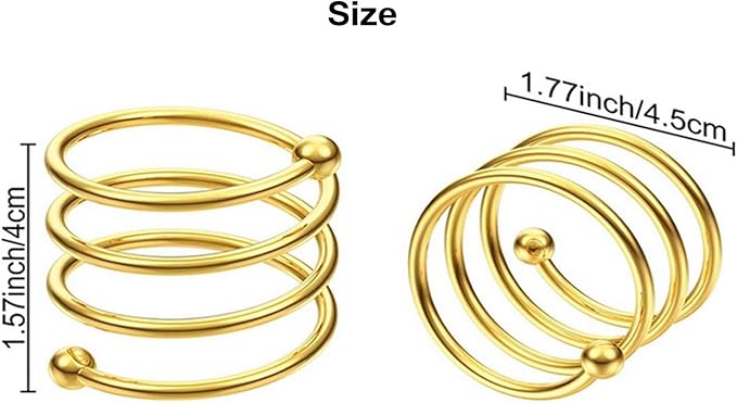 Gold Napkin Rings Set of 8, Metal Napkin Rings Dinner Napkin Holders for Cloth Napkins Thanksgiving Wedding Christmas Party Kitchen Table Decoration(8 Pcs Gold Spring)