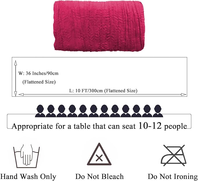 FUHSY Hot Pink Cheesecloth Table Runner 5 Pack 10FT Gauze Cheese Cloths Rustic Boho Table Runner Bulk Pink Table Runners for Parties Sheer Cheesecloth Fabric Table Runner for Wedding Halloween Decor