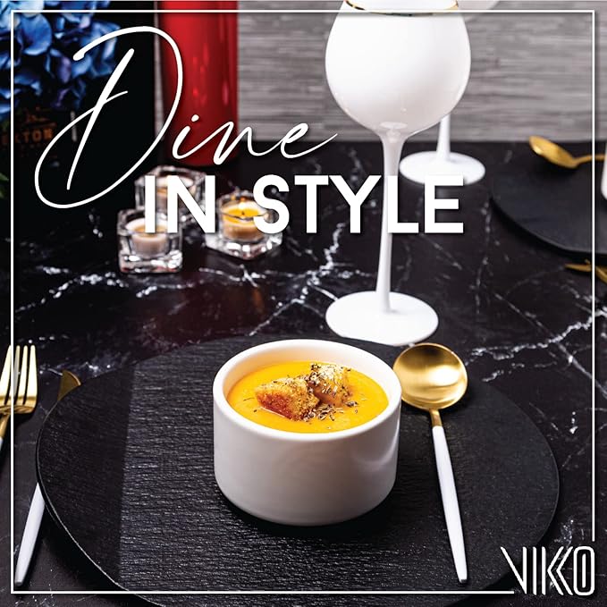 Vikko Modern Soup Bowls, Set of 6 Matte White Porcelain Bowls, Stackable 14 oz Elegant Restaurant Style Soup Bowl Set, Microwave and Dishwasher Safe