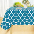Smiry Rectangle Table Cloth, Waterproof Vinyl Tablecloth with Flannel Backing for Rectangle Tables, Wipeable Spillproof Plastic Tablecloths for Dining, Camping, Indoor and Outdoor (60"x144", Teal)