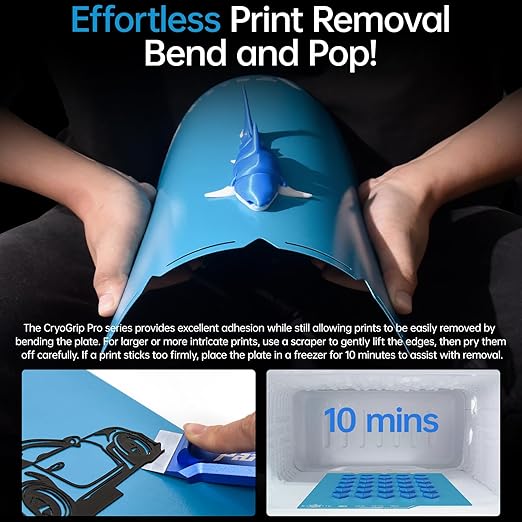BIQU Cryogrip Pro Frostbite Cold Build Plate Compatible with Snapmaker U1 3D Printer 276x301MM Panda Build Plate Double-Sided Upgrade Room Temperature Print Removable Surface Platform
