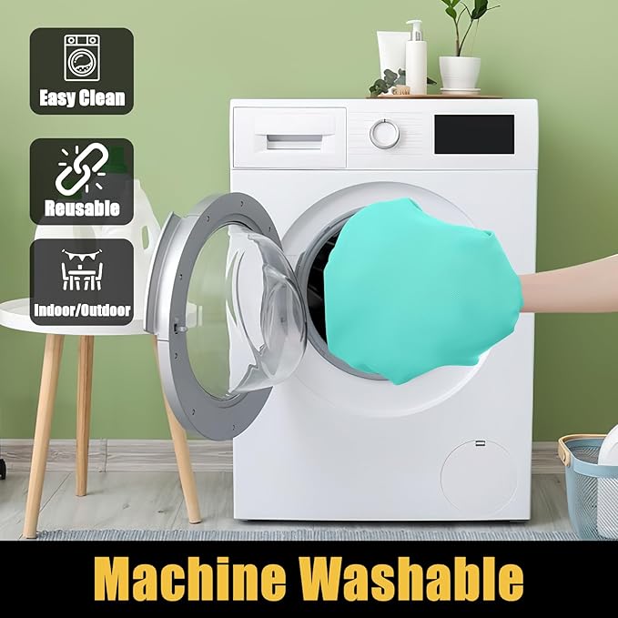 Smiry Rectangle Picnic Table Cloth, Waterproof Elastic Fitted Tablecloths for 6 Foot Tables, Washable Polyester Table Cover for Camping, Indoor and Outdoor (Aqua, 30"x72")