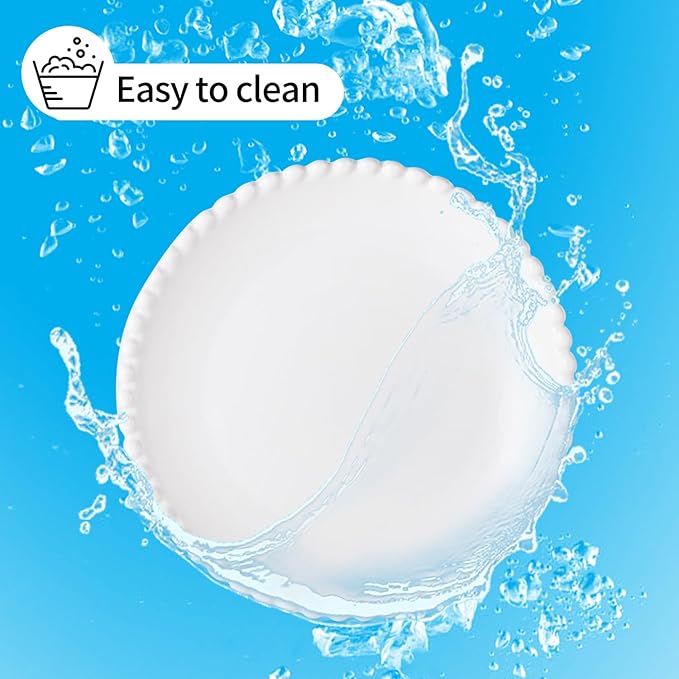 OMAYKEY 5.5 Inch Small Ceramic Dessert Plates Set of 18, Small Appetizer Plates, Porcelain Round Shaped Mini White Plate, for Cake Waffles Snacks Side Dish, Oven Microwave Dishwasher Safe