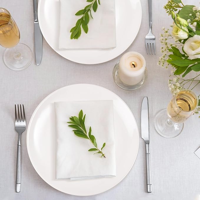Dinner Plates Set of 6, 10 Inch White Ceramic Dinner Plates, Round Porcelain Appetizer Plate for Kitchen Serving and Everyday Use, Microwave & Dishwasher Safe