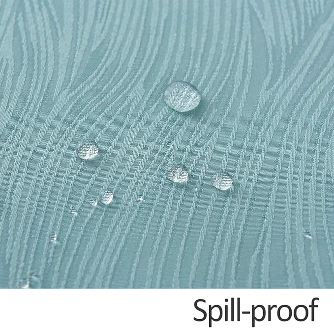 maxmill Jacquard Table Cloth Swirl Design Water Resistant Wrinkle Resistance Spillproof Heavy Weight Soft Tablecloth for Kitchen Dinning Tabletop Decoration Oblong 60 x 140 Inch Turquoise