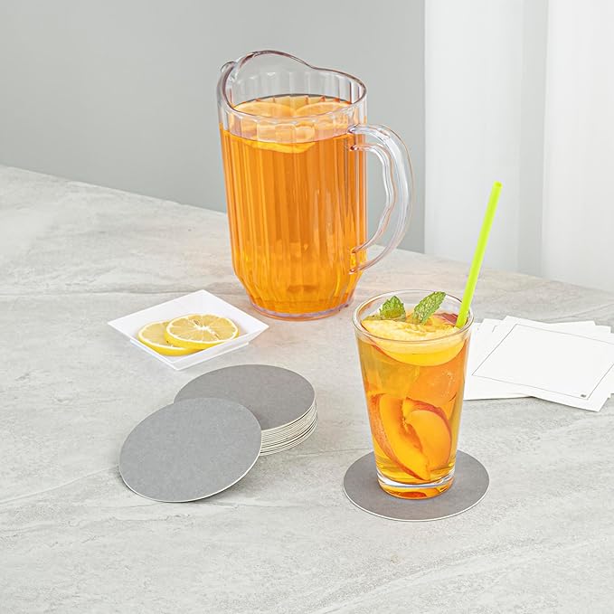 Restaurantware Paper Coasters 1000 Pack of 4 Inch Disposable Beverage Coasters Absorbent for Hot and Cold Drinks Gray Coffee Cup Essentials for Table Decor, Kitchen, Home Patio or Living Room