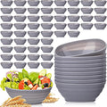 Gejoy 64 Pcs Unbreakable Cereal Reusable Wheat Straw Lightweight Bowls Microwave and Dishwasher Safe Soup Fiber Bowls for Kitchen Serving Salad Rice Snacks(Light Gray)