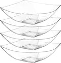 Posh Setting - Clear Plastic Serving Bowls for Party (32oz - 4 Pack) Square, Disposable, Salad & Fruit Bowls for Party Table, Candy Containers for Candy Buffet