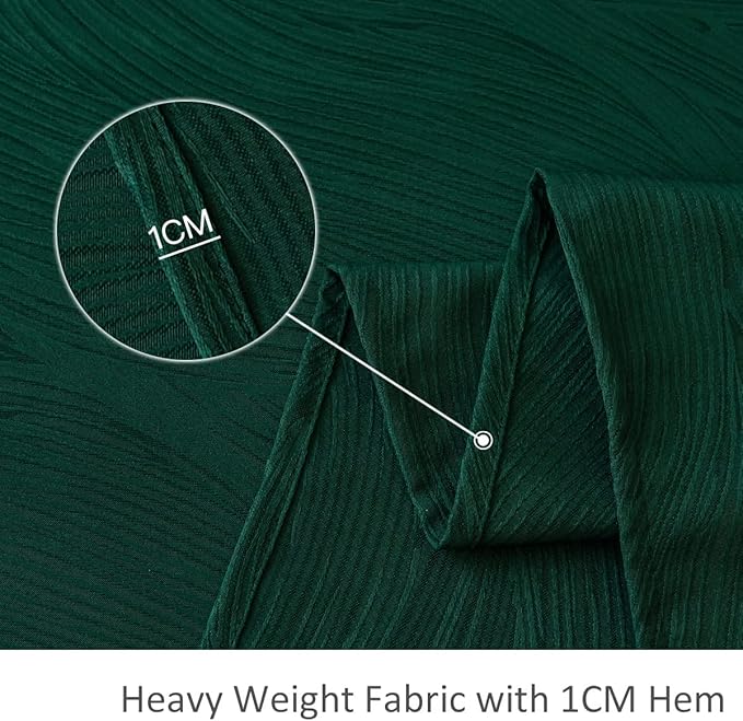 maxmill Jacquard Table Cloth Swirl Pattern Spillproof Wrinkle Resistant Water Proof Heavy Weight Soft Tablecloth for Kitchen Dinning Tabletop, Christmas Parties, Rectangle 60 x 140 Inch, Hunter Green