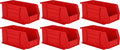 Hudson Exchange 11" x 5-1/2" x 5" (6 Pack) Plastic Stackable Storage Bin and Hanging Container, Red