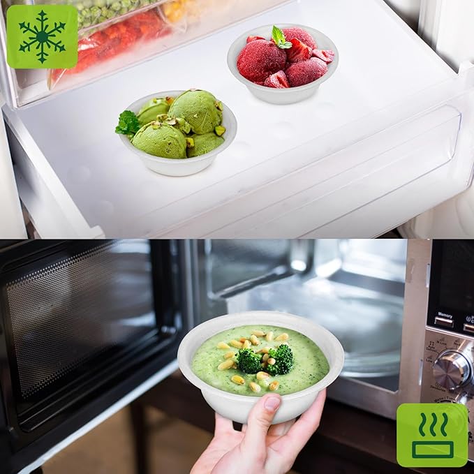 Paper Bowls 10 oz, 200 Pack Bowls Disposable Heavy Duty For Hot Soup, Ice Cream, Fruits, Snack, Small Compostable Bowl Made Of White Sugarcane