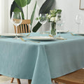 maxmill Jacquard Table Cloth Swirl Design Water Resistant Wrinkle Resistance Spillproof Heavy Weight Soft Tablecloth for Kitchen Dinning Tabletop Decoration Oblong 60 x 140 Inch Turquoise