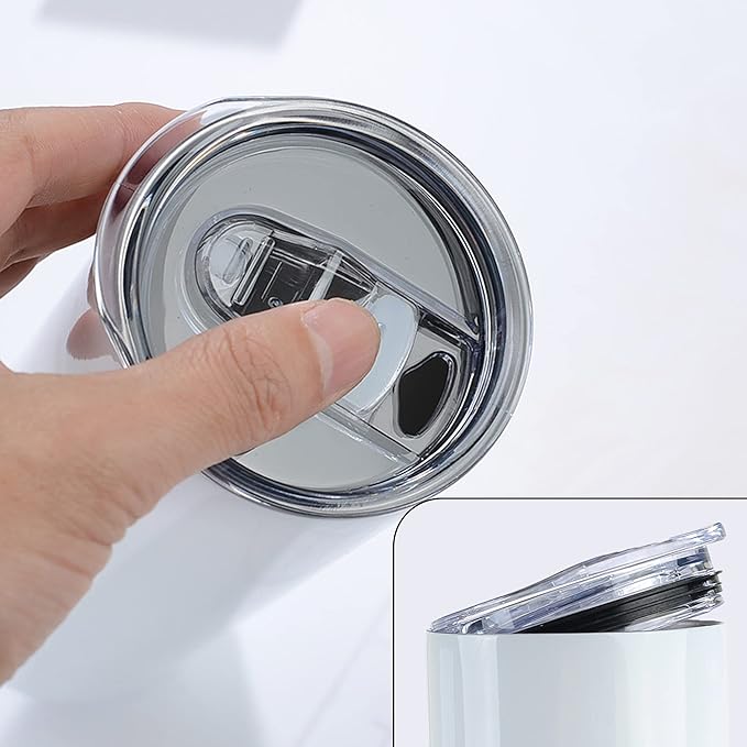25 Pack Straight Sublimation Tumblers Bulk 20oz Stainless Steel Double Wall Insulated Sublimation Cups Wholesale Blank White with Lid, Straw for Tumbler Press Machine