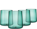 Emerald Green Glass Tumbler Set of 4 – 16.5 oz Borosilicate Drinkware – Durable, Lead-Free, Dishwasher Safe – Unique Colored Glasses for Any Drink