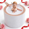 WDF 200 Pieces Rose Gold Dessert Plates with Forks, 100Pcs Lace Design Cake Small Rose Gold Appetizer Plates 7.5" and 100 Pcs Forks 7.4" for Wedding/Party