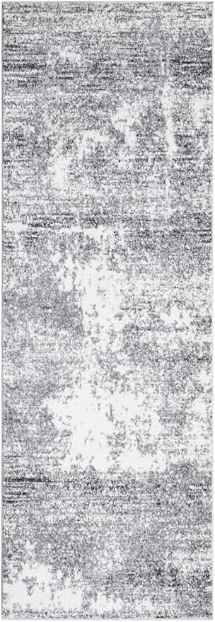 Keen Home Design Area Rugs - 2x16 Non-Shedding, Abstract Rugs for Kitchen, Living Room, Bedroom, Dining Room, Entryway - Size: 2'8" x 16', Abstract Cream/Grey