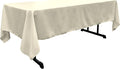 LA Linen Polyester Poplin Washable Rectangular Tablecloth, Stain and Wrinkle Resistant Table Cover 60x126, Fabric Table Cloth for Dinning, Kitchen, Party, Holiday 60 by 126-Inch, Ivory