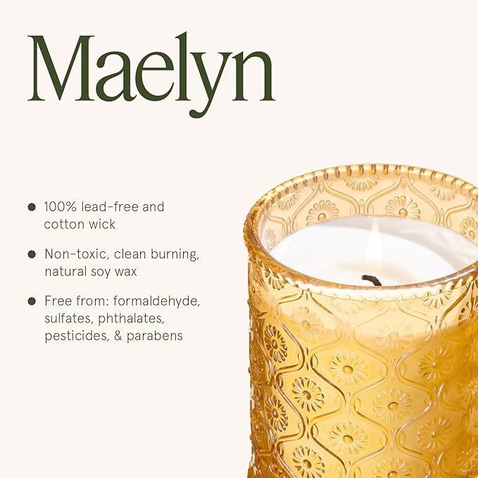 LA JOLIE MUSE Amber and Sandalwood Scented Candle | Santal Himalayen Candle | 6oz Luxury Soy Candle | Clean Burn & Long-Lasting | Gift-Ready for Hosts & Gatherings | Elegant Home Décor