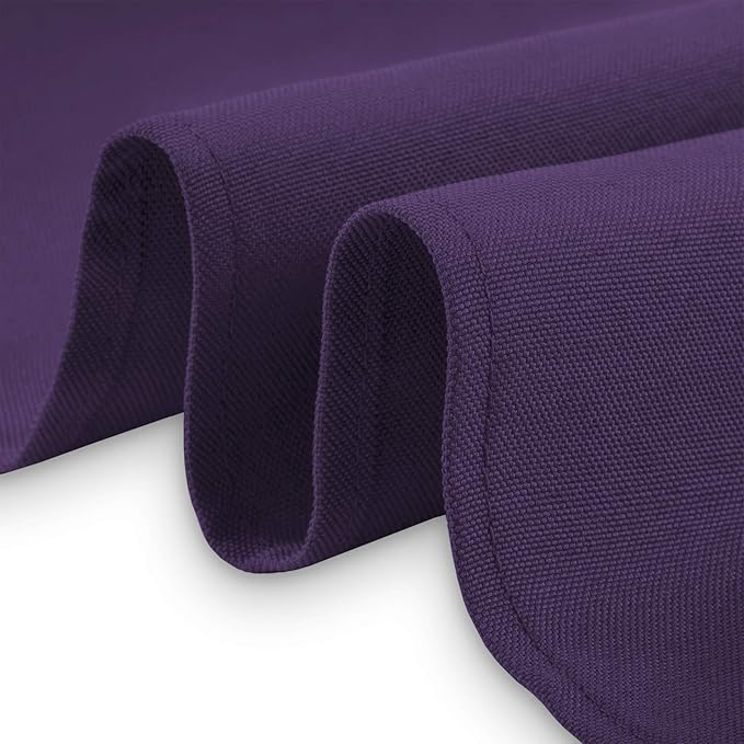 Lann's Linens 60 x 102 Inch Rectangular Tablecloth, Washable Polyester Fabric Table Cloth for Dining Tables, Parties, Restaurants, Weddings - Purple