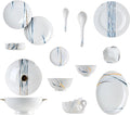 50 Pcs Fine Bone China Dinnerware Set, Porcelain & Ceramic Dinnerware Sets, Bone Stoneware & Ceramic Cookware Tableware Set Includes Dinner Plates|Spoons|Pasta Bowls|Soup Pot|Chopsticks