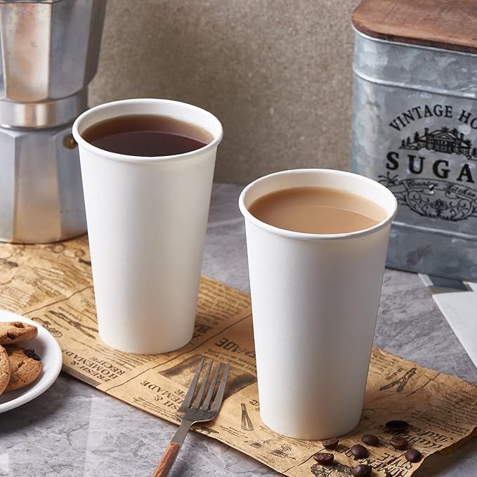 CIAO! 16oz White Paper Hot Cup, Disposable, 90mm Diameter 1,000 Count