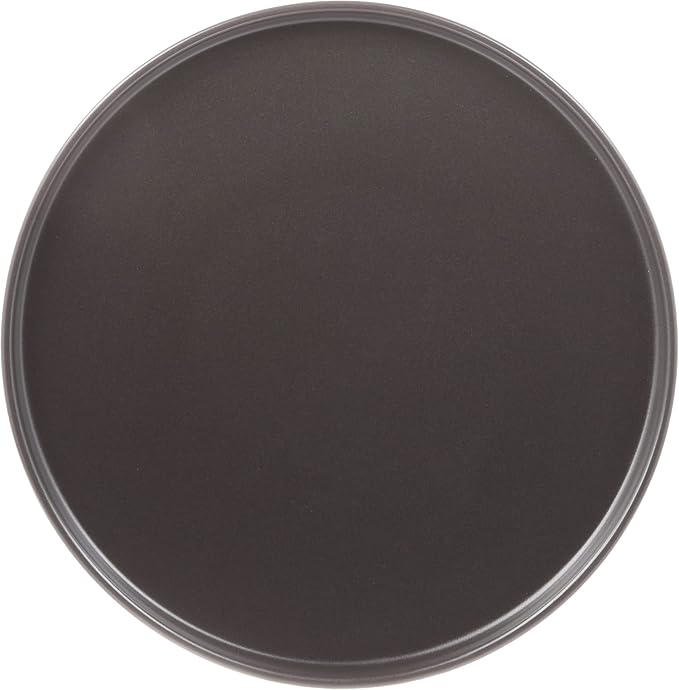 Stone Lain Coupe - Celina Stoneware Round Dinner Plates Set, 4-Piece, Black Matte