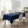 Softalker Navy Blue Tablecloth Rectangular 52x70 Inch Linen Textured Outdoor Tablecloth Stain and Wrinkle Resistant Table Cover for Spring,Easter,Summer,Tea Party,Garden Vintage Decor Small Tabletop