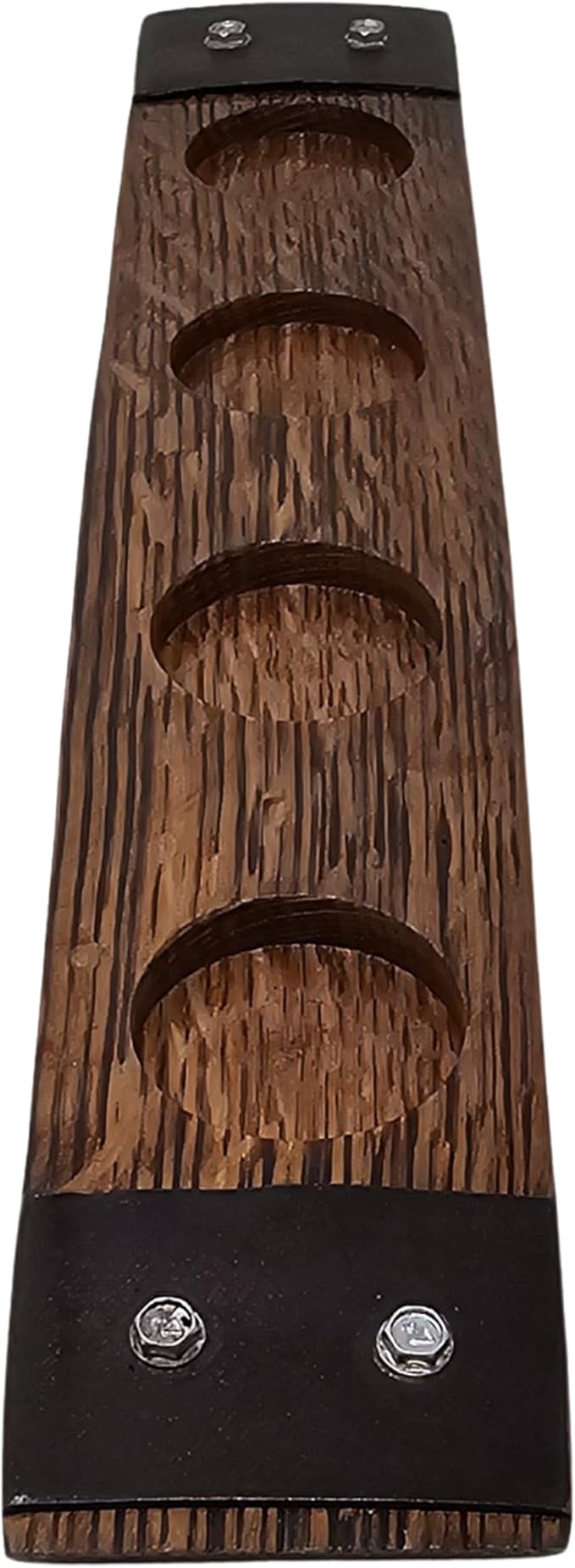 Barrel Stave Premium 4 Glass Whiskey Flight Serving Tray No Glasses Included, Red Mahogany