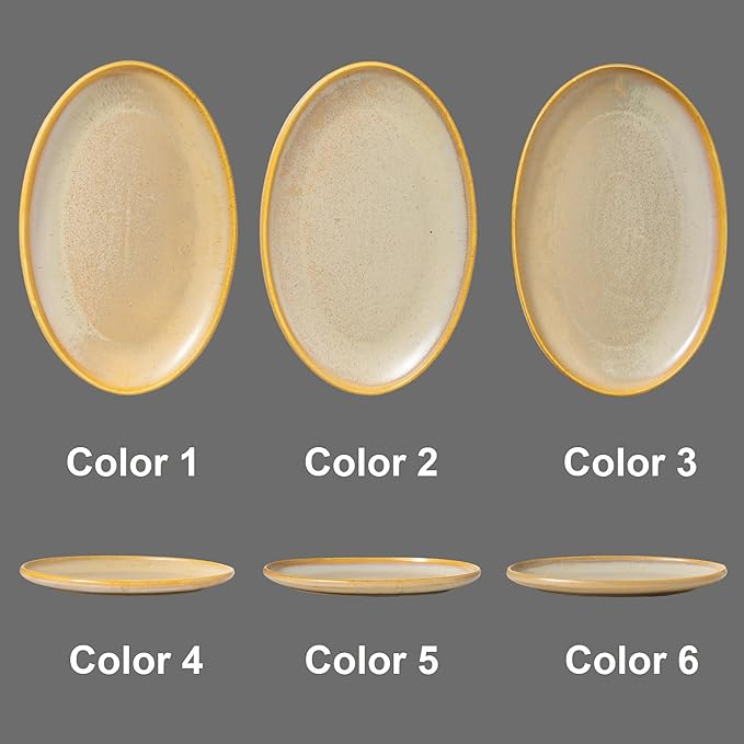 Ceramic Large Serving Platters- Set of 3 Oval Platters for Entertaining. Kitchen Dishes for Dinner, Fruit, Salad, Turkey, etc. Oven, Dishwasher Safe, 15.75"/13.75"/12",Reactive Glaze Cappuccino