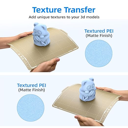 BIQU PyroGrip Double Side Textured PEI Build Plate for Bambu-Lab P1P P1S P2S X1C X1E A1 3D Printers 257x257mm PEI Spring Steel Build Plate Flexible Sheet Print Bed Removable Surface Platform
